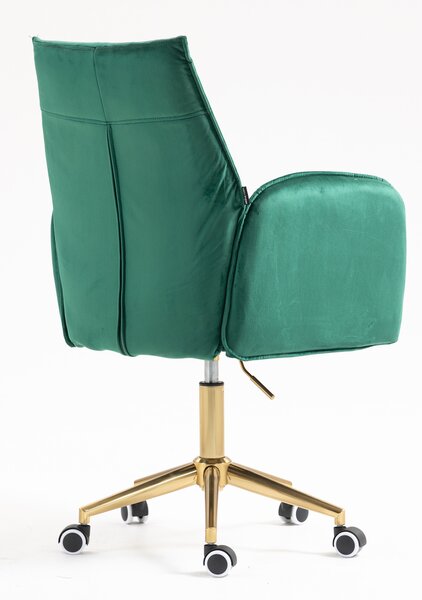 HR280K Scaun Verde din Catifea cu Bază Aurie