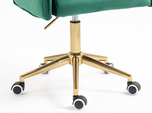 HR280K Scaun Verde din Catifea cu Bază Aurie