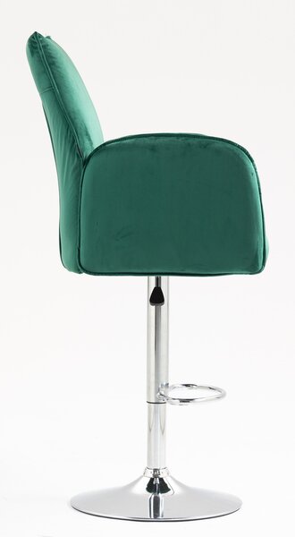 HR280W Scaun Verde din Catifea cu Bază Cromata