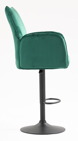 HR280W Scaun Verde din Catifea cu Bază Neagră