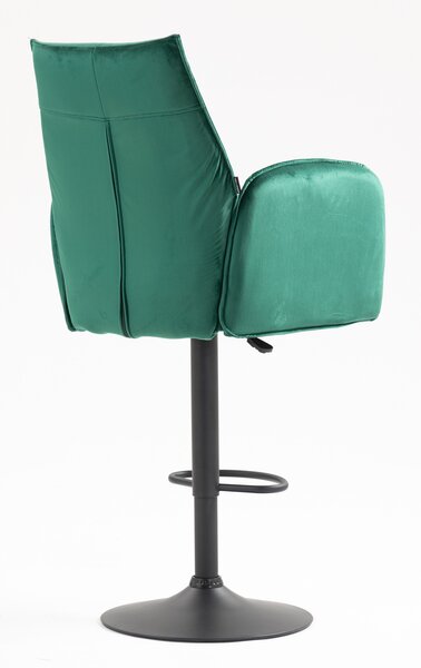 HR280W Scaun Verde din Catifea cu Bază Neagră