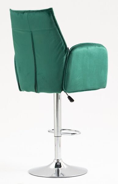 HR280W Scaun Verde din Catifea cu Bază Cromata