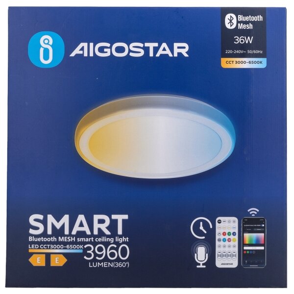 Aigostar - Plafonieră LED 36W 230V cu telecomandă