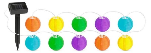 Instalație LED solară 10xLED/1,2V 3,7m IP44 multicolor
