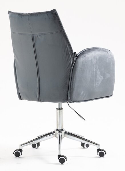 HR280K Scaun Grafit din Catifea cu Bază Cromata
