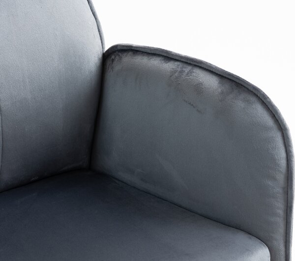 HR280K Scaun Grafit din Catifea cu Bază Aurie