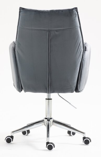 HR280K Scaun Grafit din Catifea cu Bază Cromata
