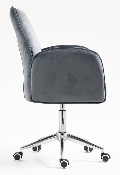 HR280K Scaun Grafit din Catifea cu Bază Cromata