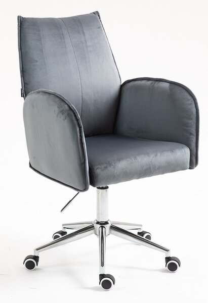 HR280K Scaun Grafit din Catifea cu Bază Cromata