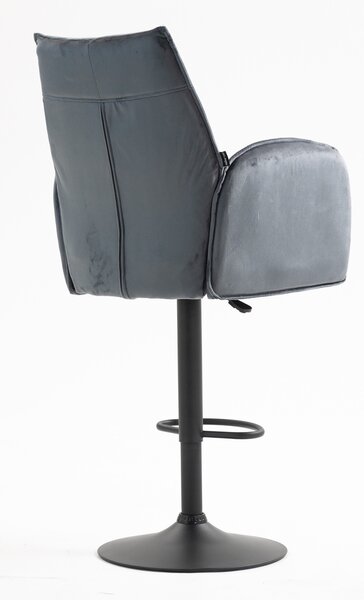 HR280W Scaun Grafit din Catifea cu Bază Neagră