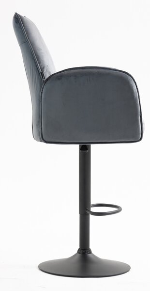 HR280W Scaun Grafit din Catifea cu Bază Neagră