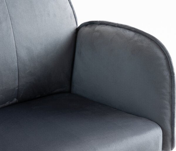 HR280W Scaun Grafit din Catifea cu Bază Neagră
