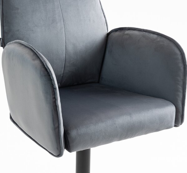 HR280W Scaun Grafit din Catifea cu Bază Neagră