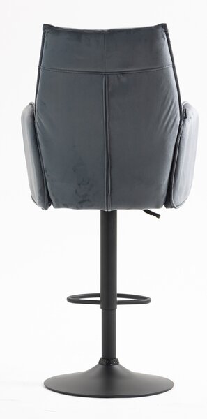 HR280W Scaun Grafit din Catifea cu Bază Neagră