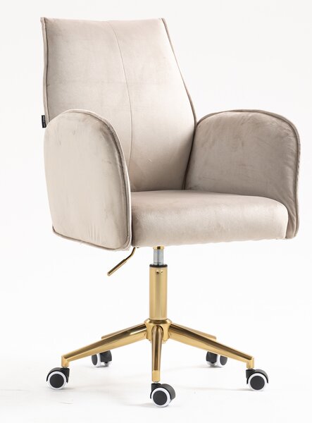 HR280K Scaun Latte din Catifea cu Bază Aurie