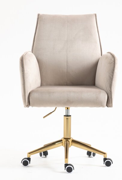 HR280K Scaun Latte din Catifea cu Bază Aurie