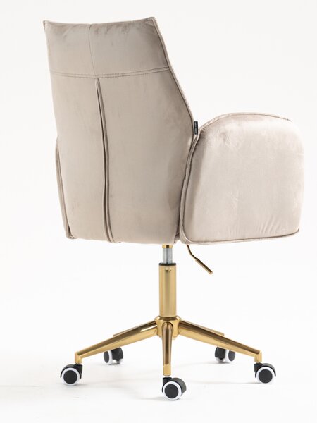 HR280K Scaun Latte din Catifea cu Bază Aurie