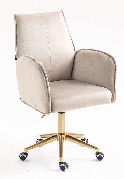 HR280K Scaun Latte din Catifea cu Bază Aurie