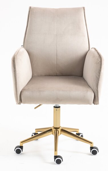 HR280K Scaun Latte din Catifea cu Bază Aurie