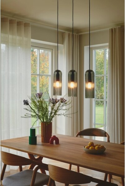 Nordlux - Lustră suspendată cu cablu MIELLA 3xE27/25W/230V negru/fumuriu