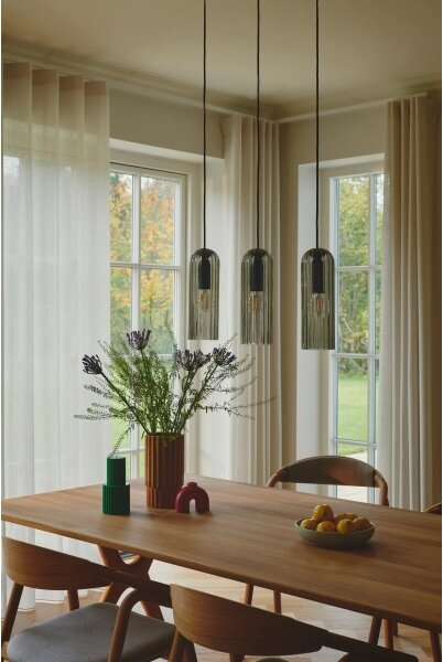 Nordlux - Lustră suspendată cu cablu MIELLA 3xE27/25W/230V negru/fumuriu