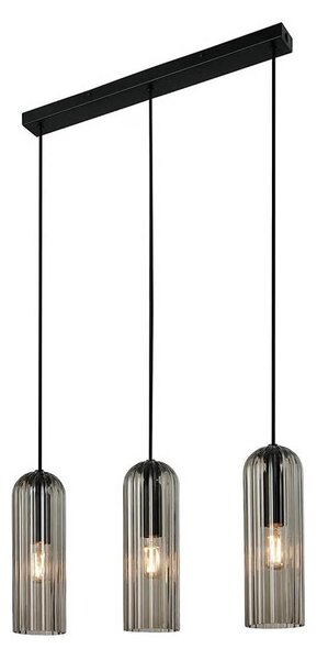 Nordlux - Lustră suspendată cu cablu MIELLA 3xE27/25W/230V negru/fumuriu