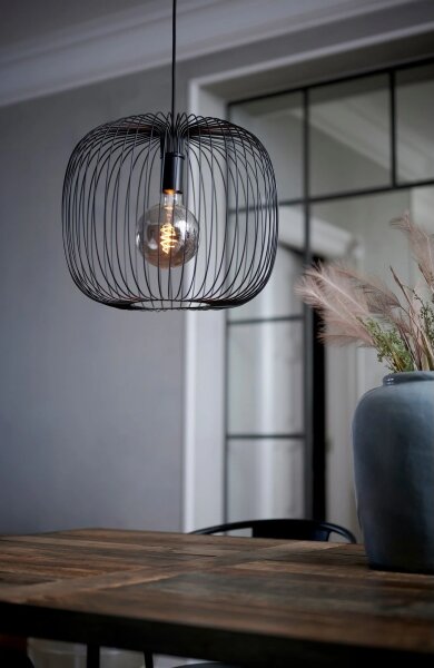 Nordlux - Pendul pe cablu BERONI 1xE27/60W/230V negru, diam. 40 cm