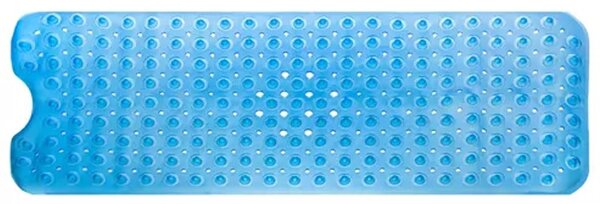 Covoras de baie, antiderapant, ventuze, cauciuc, 100 x 40 cm, albastru
