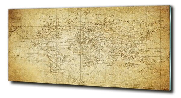 Fotografie imprimată pe sticlă harta lumii vechi