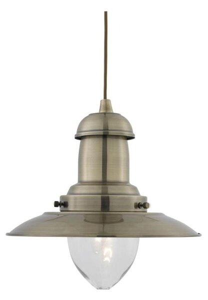 Searchlight 4301AB - Lustră suspendată pe cablu FISHERMAN 1xE27/60W/230V, finisaj alamă