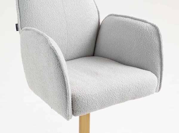 HR280W Scaun Gri Boucle cu Bază Aurie