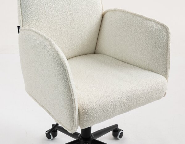 HR280K Scaun Crem Boucle cu Bază Neagră
