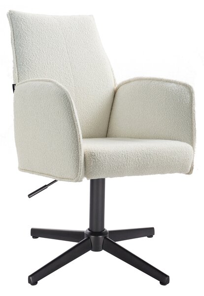 HR280CROSS Scaun Crem Boucle cu Bază Neagră
