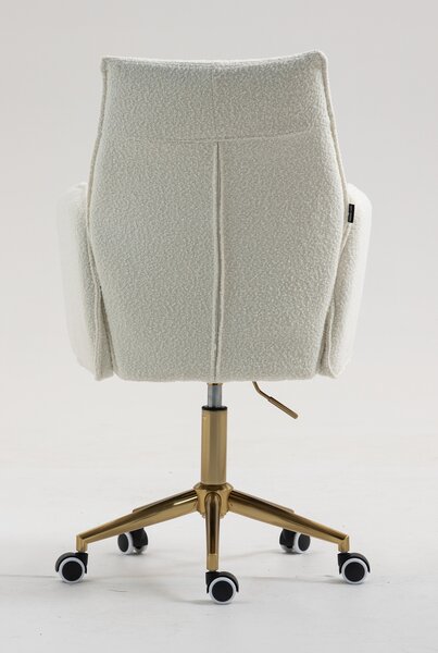 HR280K Scaun Crem Boucle cu Bază Aurie