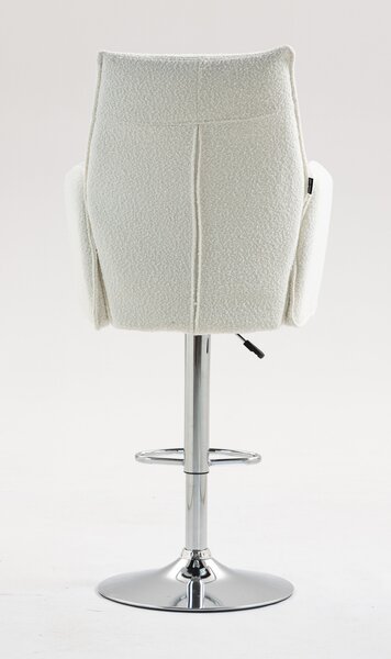 HR280W Scaun Crem Boucle cu Bază Cromata
