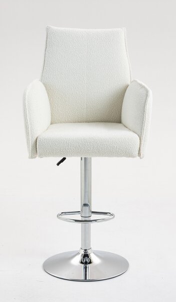 HR280W Scaun Crem Boucle cu Bază Cromata