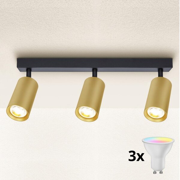 Brilagi - Spot LED dimabil SELE GOLDEN 3xGU10/4,8W/230V negru/auriu