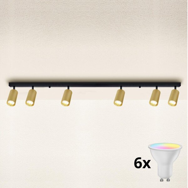 Brilagi - Spot LED dimabil SELE GOLDEN 6xGU10/6,5W/230V negru/auriu