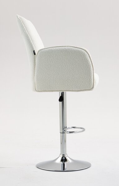 HR280W Scaun Crem Boucle cu Bază Cromata