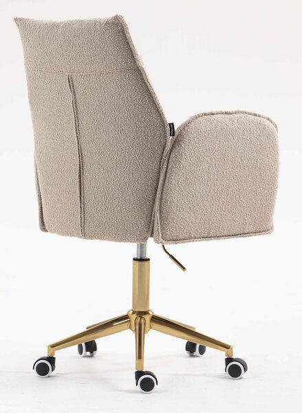 HR280K Scaun Latte Boucle cu Bază Aurie