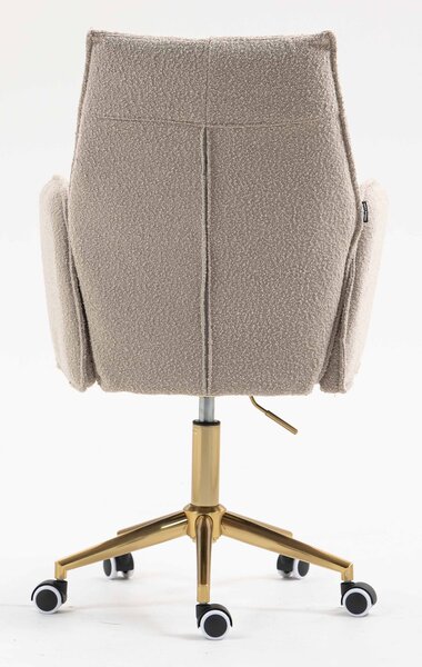 HR280K Scaun Latte Boucle cu Bază Aurie