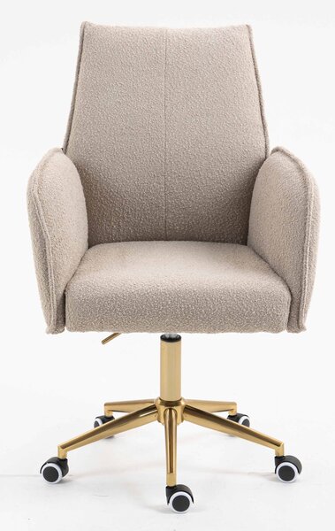 HR280K Scaun Latte Boucle cu Bază Aurie