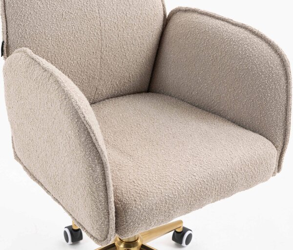 HR280K Scaun Latte Boucle cu Bază Aurie