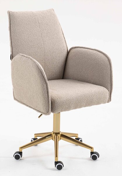 HR280K Scaun Latte Boucle cu Bază Aurie
