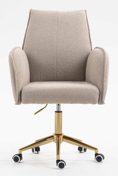 HR280K Scaun Latte Boucle cu Bază Aurie