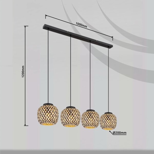 Lustră pe cablu Globo 15766-4H COLLY 4xE27/15W/230V