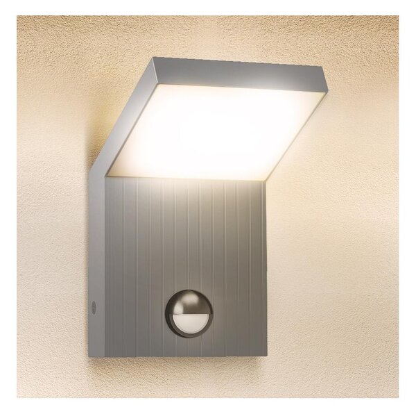 BRILAGI - Aplică de perete LED pentru exterior cu senzor RIANO, LED/8W/230V, argintie