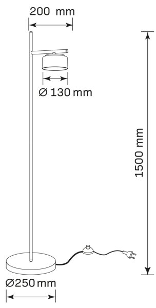 Lampă LED de podea OFELIA 1xGX53/6W/230V negru/bej