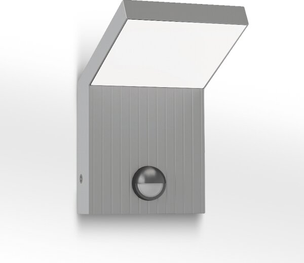 BRILAGI - Aplică de perete LED pentru exterior cu senzor RIANO, LED/8W/230V, argintie