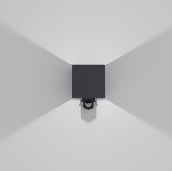 Brilagi - Aplică LED de exterior cu senzor CUBE LED/6W/230V antracit
